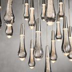 Avelisse Glass Raindrop Round Chandelier 17"/24"/36"/58"