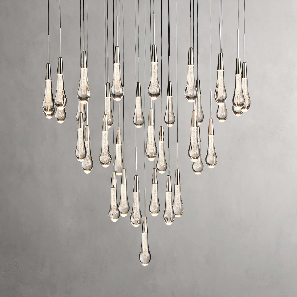 Avelisse Glass Raindrop Round Chandelier 17"/24"/36"/58"