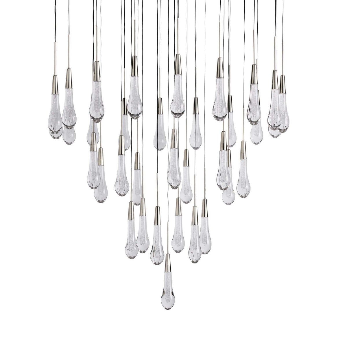 Avelisse Glass Raindrop Round Chandelier 17"/24"/36"/58"