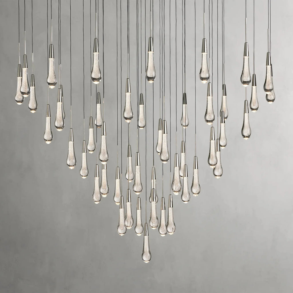 Avelisse Glass Raindrop Round Chandelier 17"/24"/36"/58"