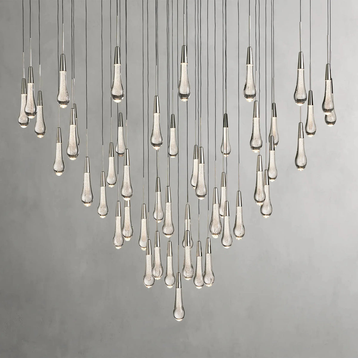 Avelisse Glass Raindrop Round Chandelier 17"/24"/36"/58"