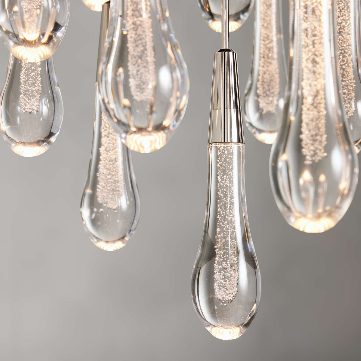 Avelisse Glass Raindrop Round Chandelier 17"/24"/36"/58"