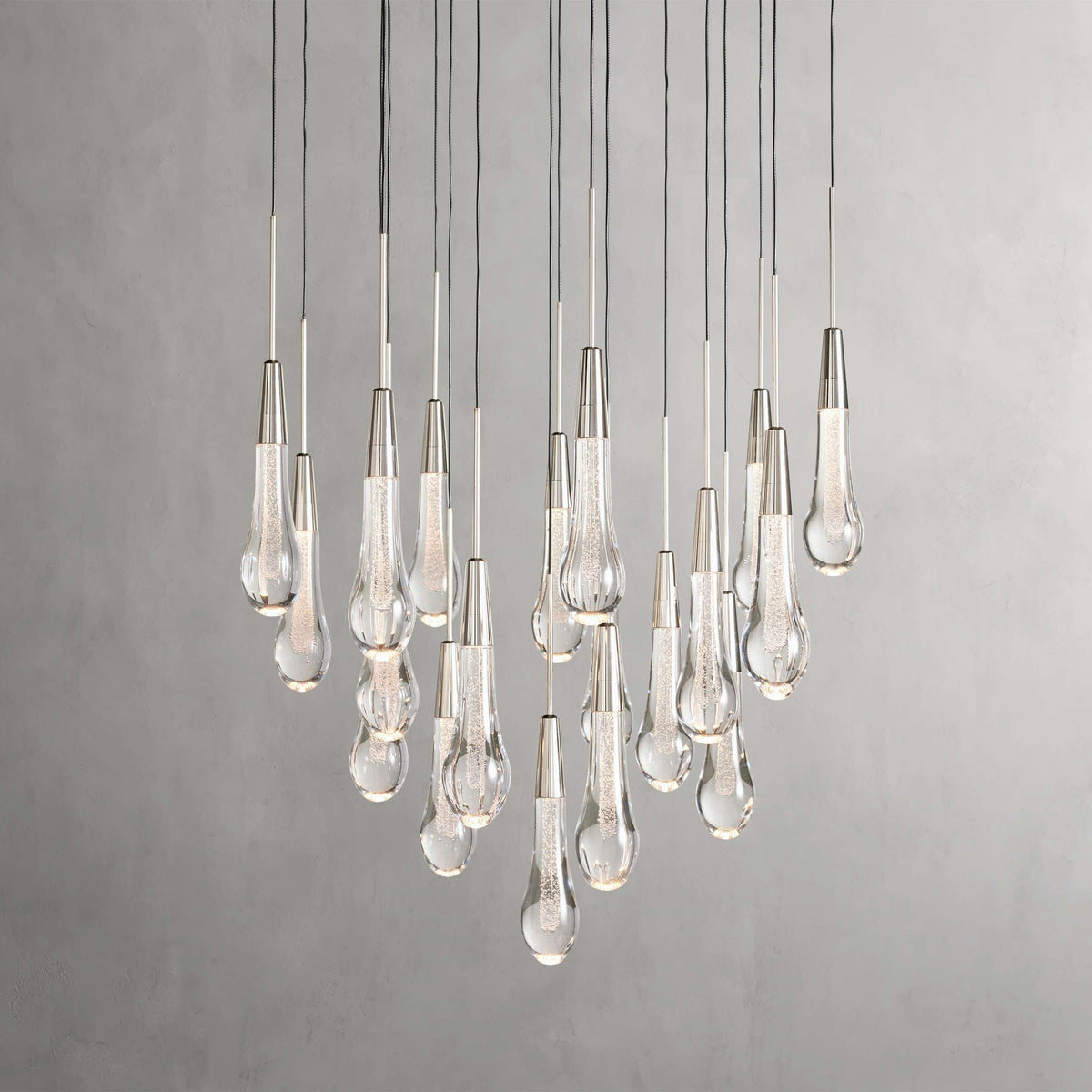Avelisse Glass Raindrop Round Chandelier 17"/24"/36"/58"