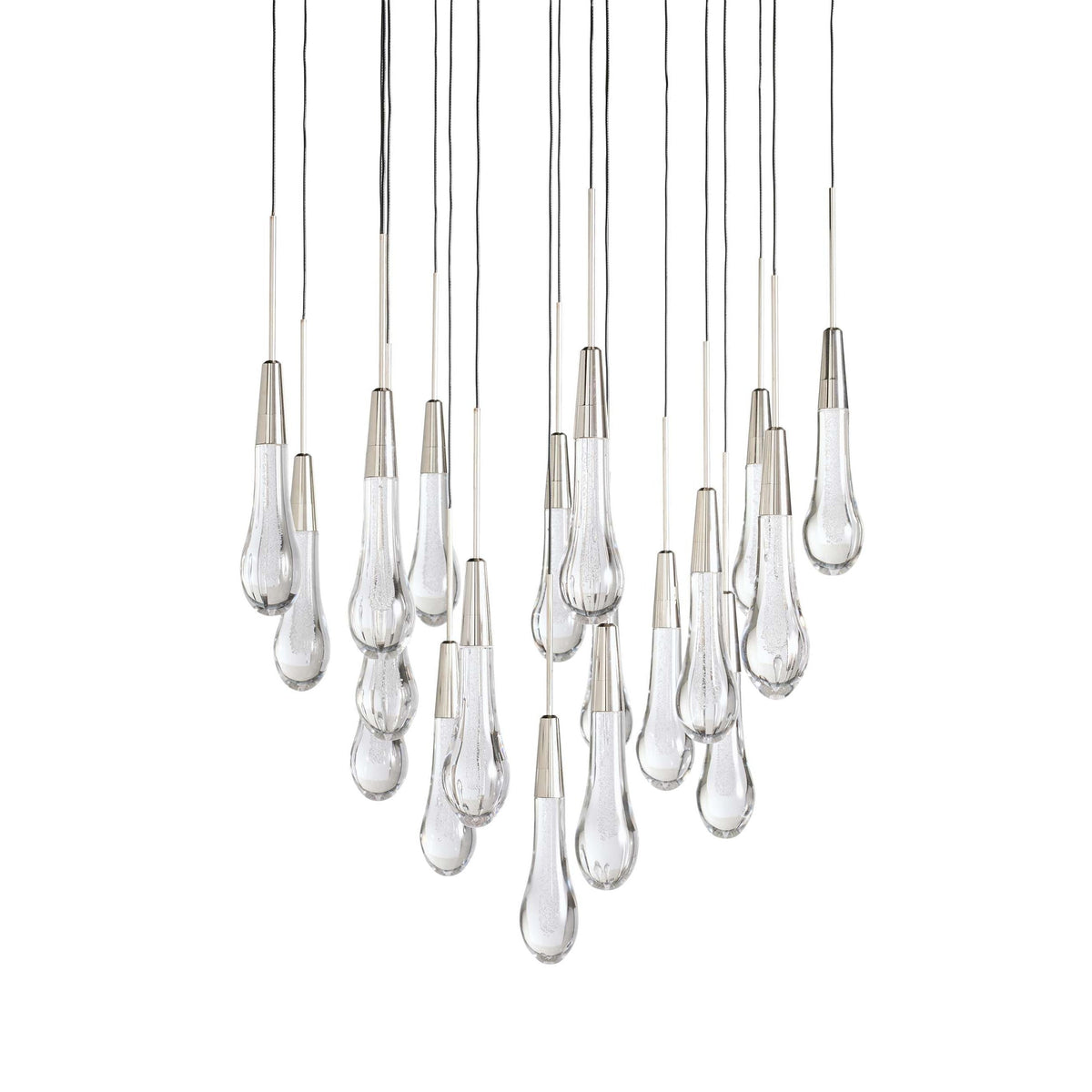 Avelisse Glass Raindrop Round Chandelier 17"/24"/36"/58"