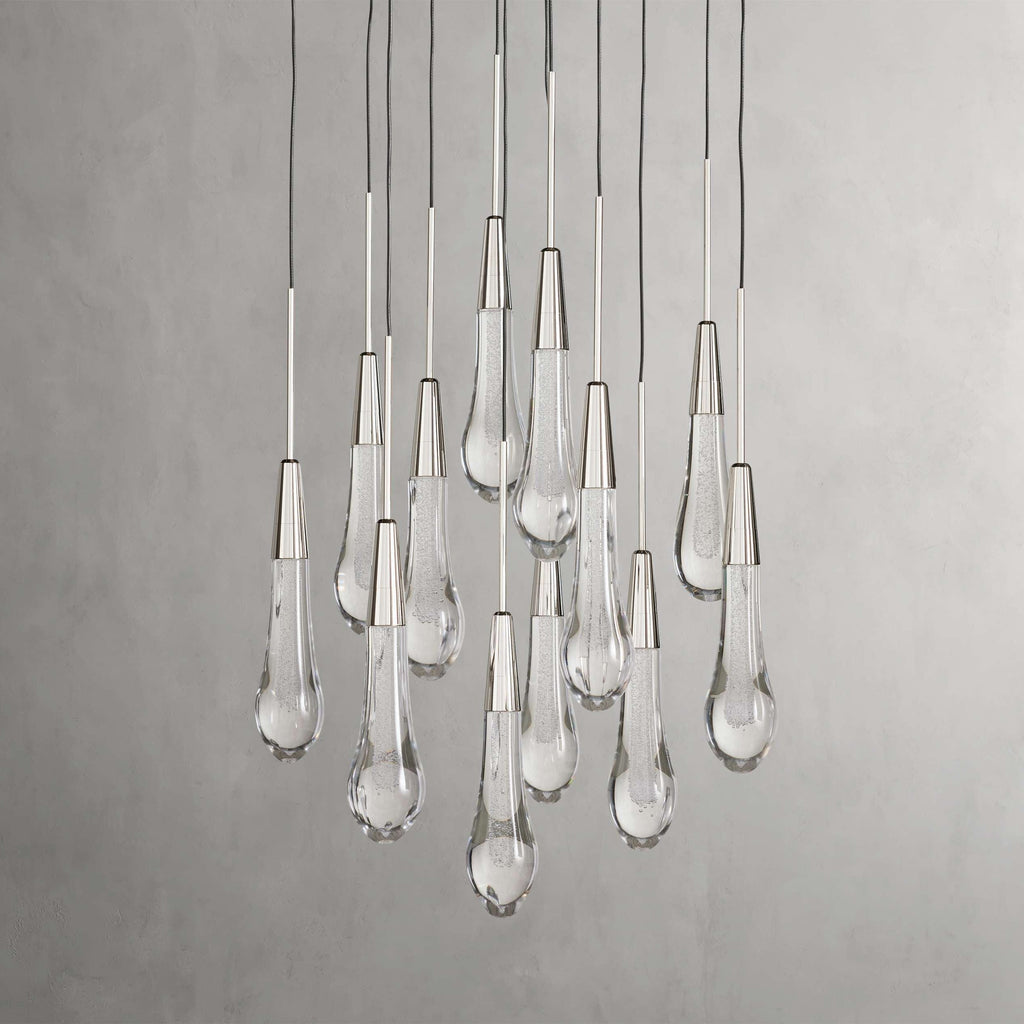 Avelisse Glass Raindrop Round Chandelier 17"/24"/36"/58"