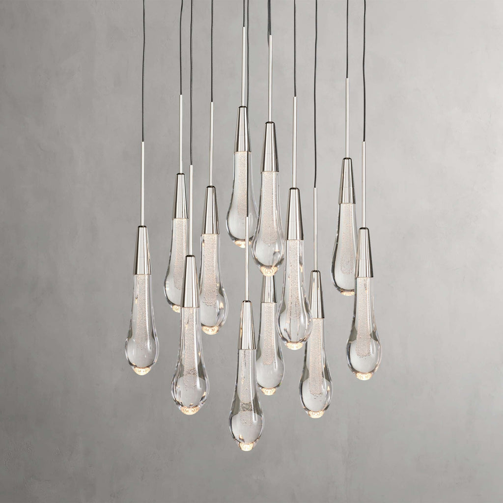 Avelisse Glass Raindrop Round Chandelier 17"/24"/36"/58"
