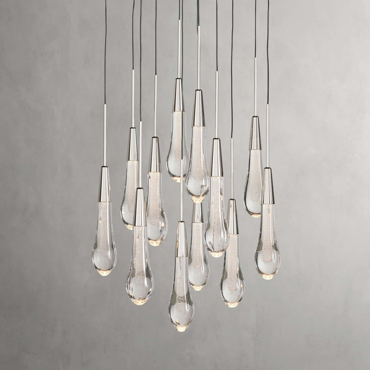 Avelisse Glass Raindrop Round Chandelier 17"/24"/36"/58"