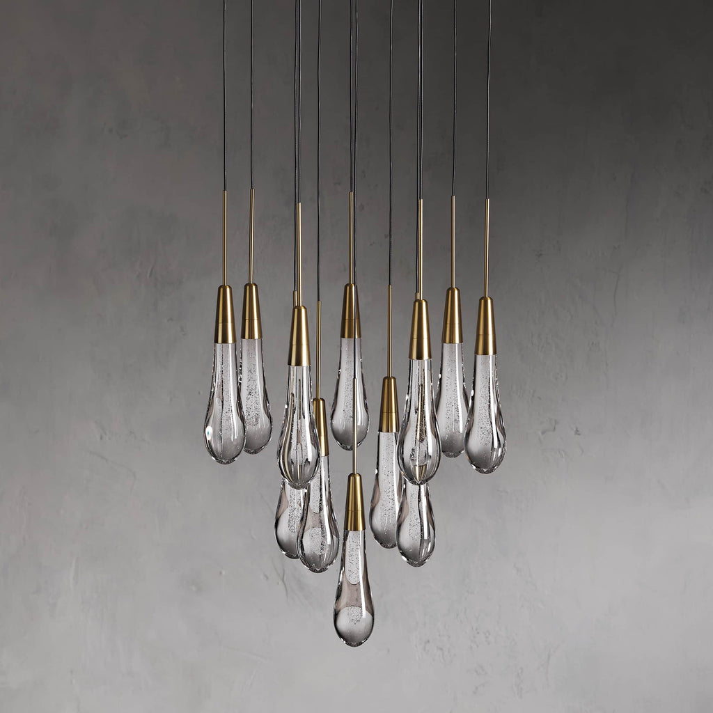 Avelisse Glass Raindrop Round Chandelier 17"/24"/36"/58"