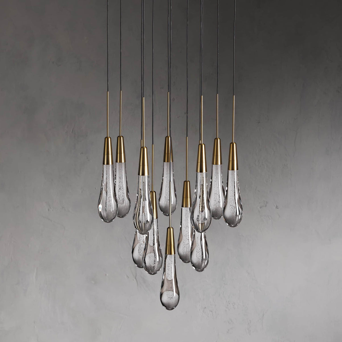 Avelisse Glass Raindrop Round Chandelier 17"/24"/36"/58"