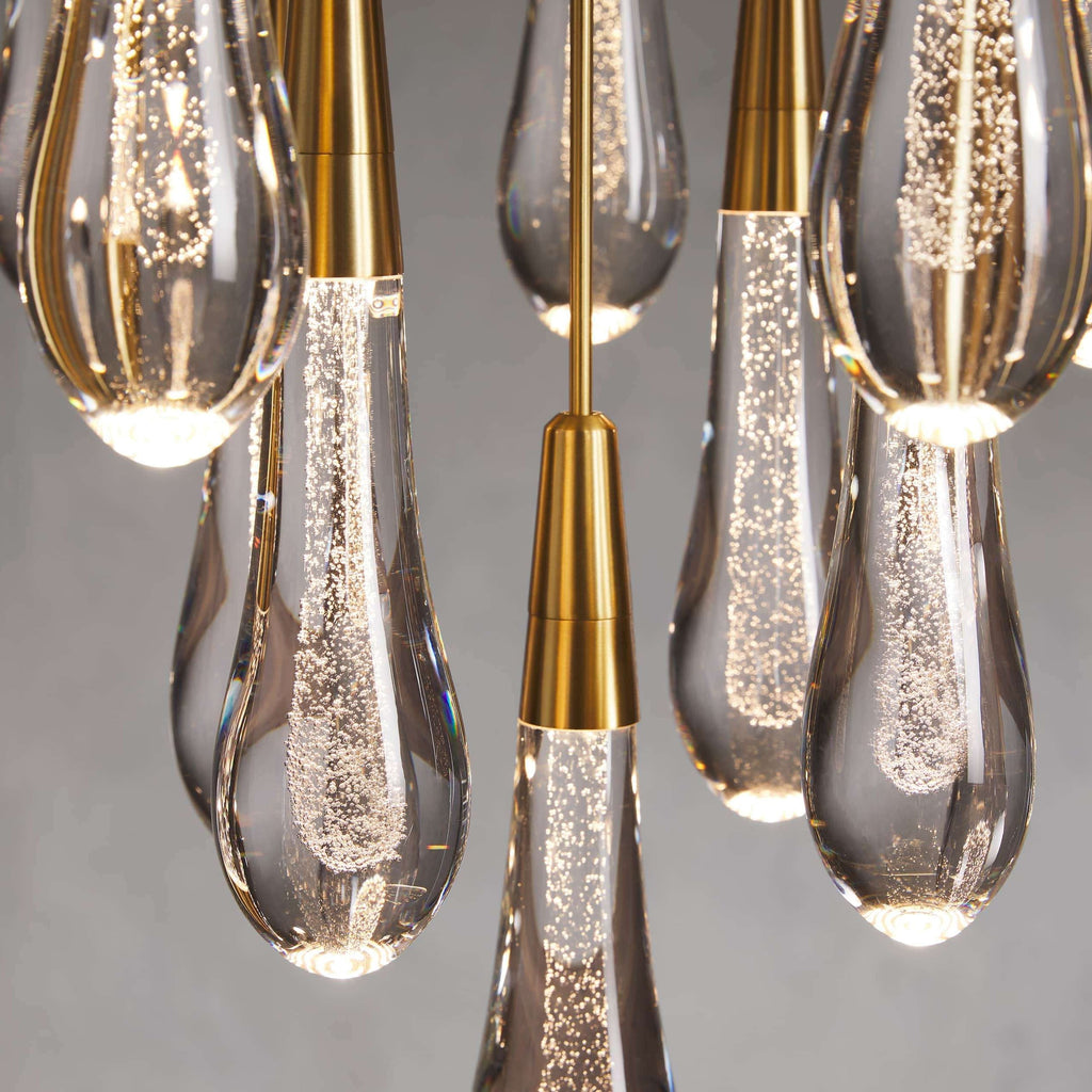 Avelisse Glass Raindrop Round Chandelier 17"/24"/36"/58"