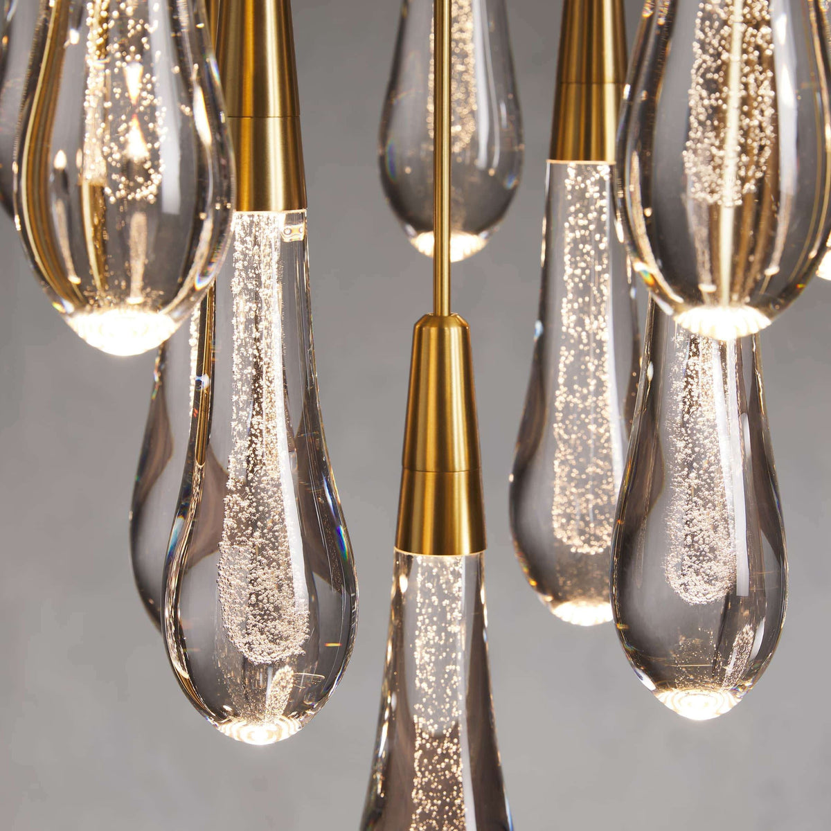 Avelisse Glass Raindrop Round Chandelier 17"/24"/36"/58"