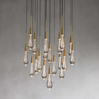 Avelisse Glass Raindrop Round Chandelier 17"/24"/36"/58"