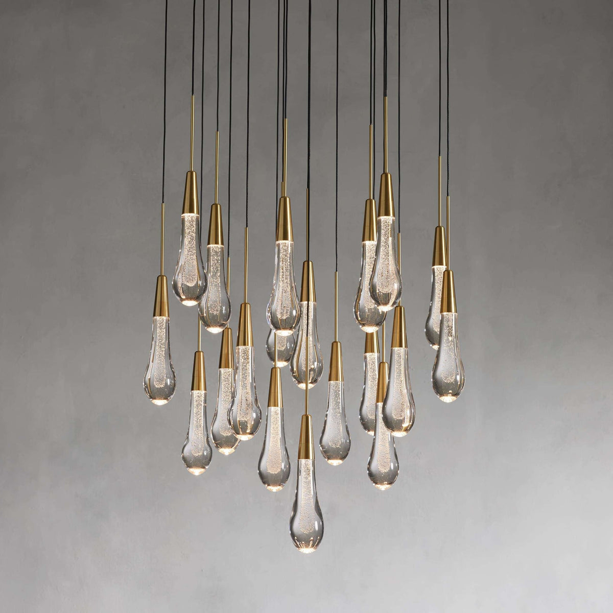 Avelisse Glass Raindrop Round Chandelier 17"/24"/36"/58"