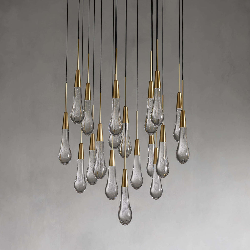 Avelisse Glass Raindrop Round Chandelier 17"/24"/36"/58"