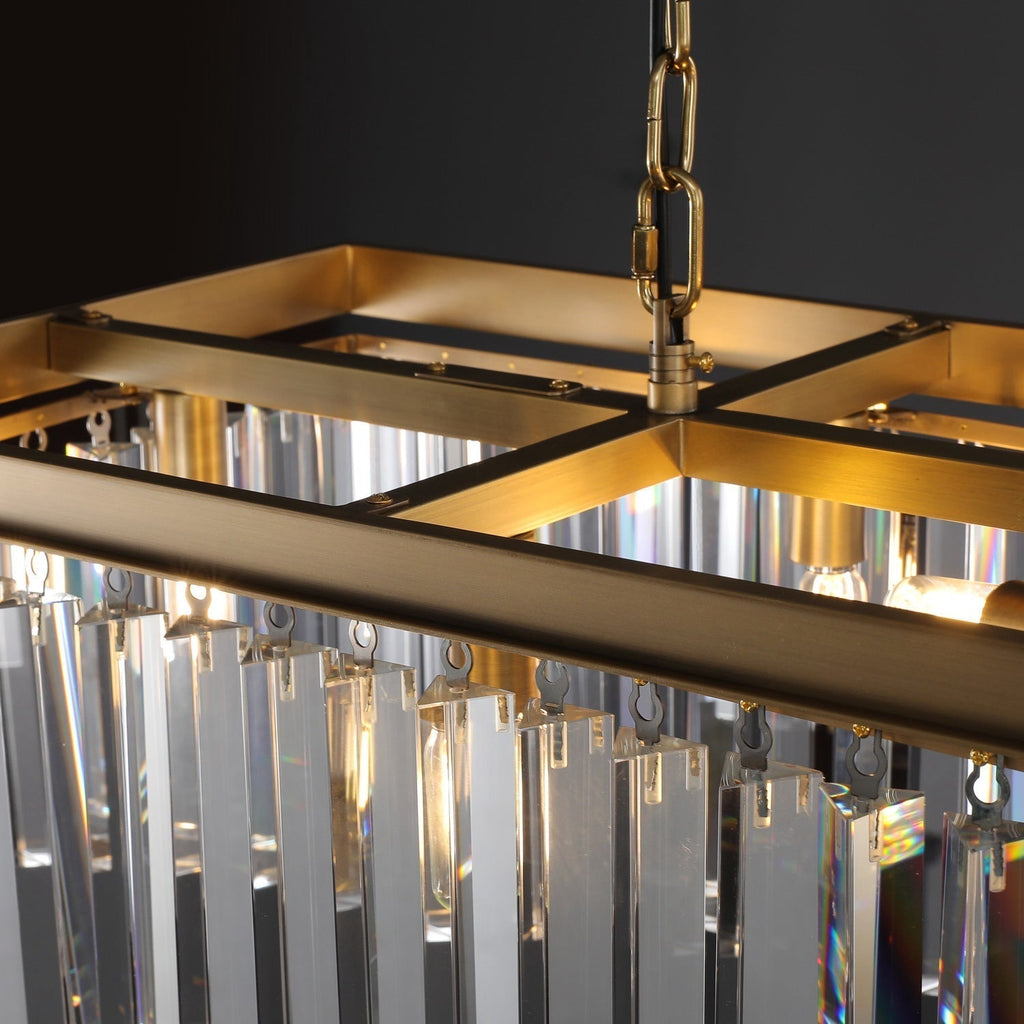 Odessa Black Glass Linear Chandelier