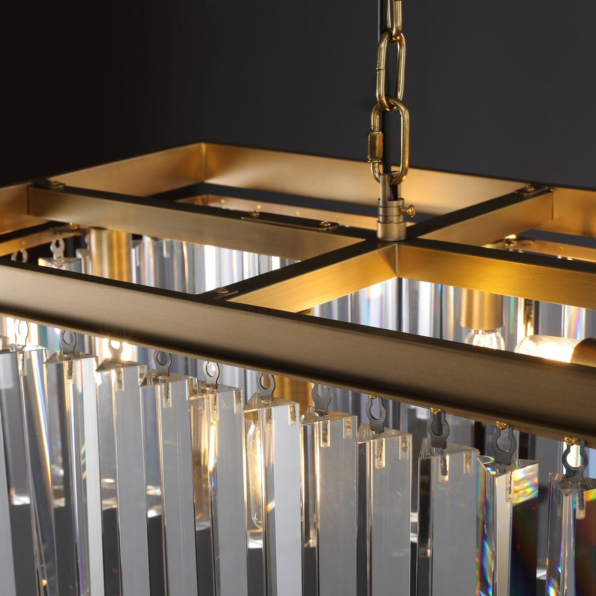 Odessa Black Glass Linear Chandelier