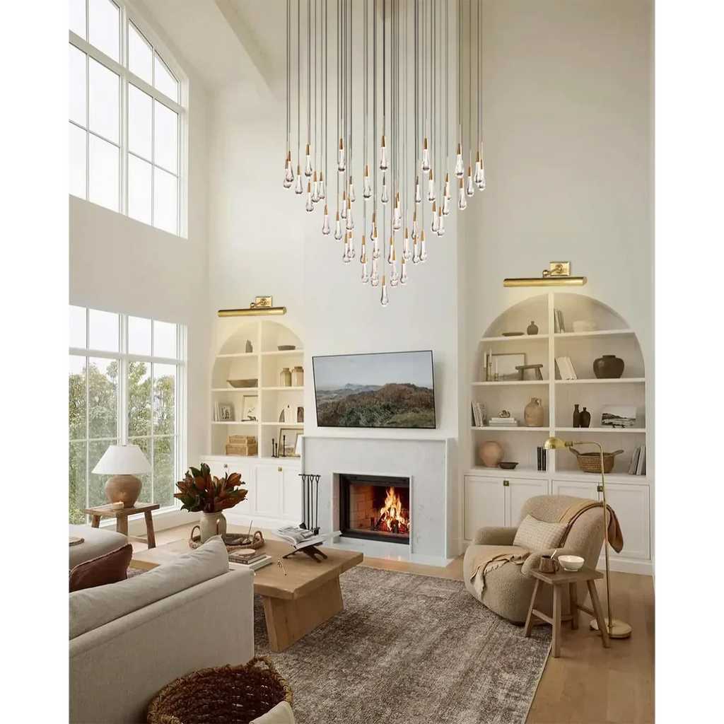 Avelisse Glass Raindrop Round Chandelier 17"/24"/36"/58"