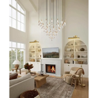 Avelisse Glass Raindrop Round Chandelier 17"/24"/36"/58"
