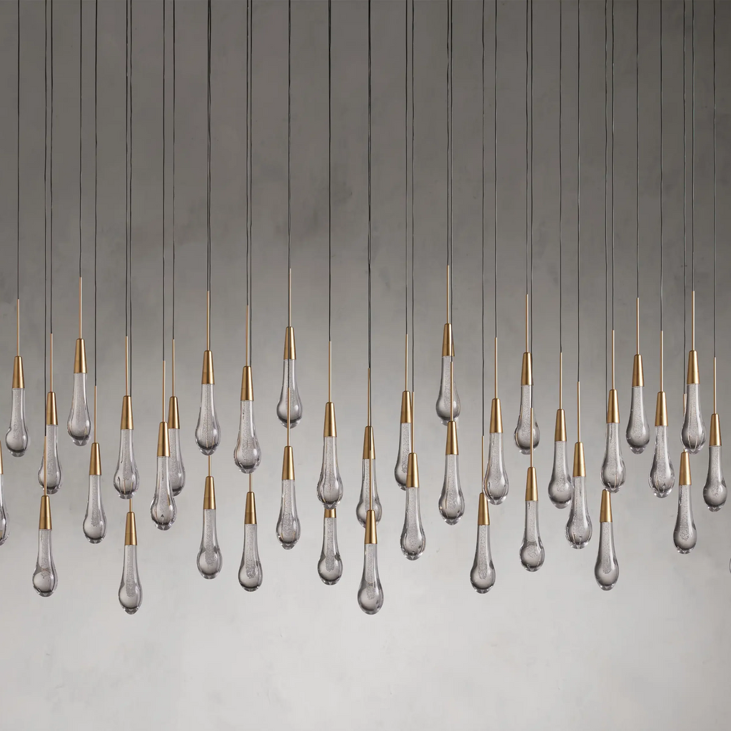 Avelisse Glass Raindrop Linear Chandelier 37" / 50" / 70" / 87" / 120"