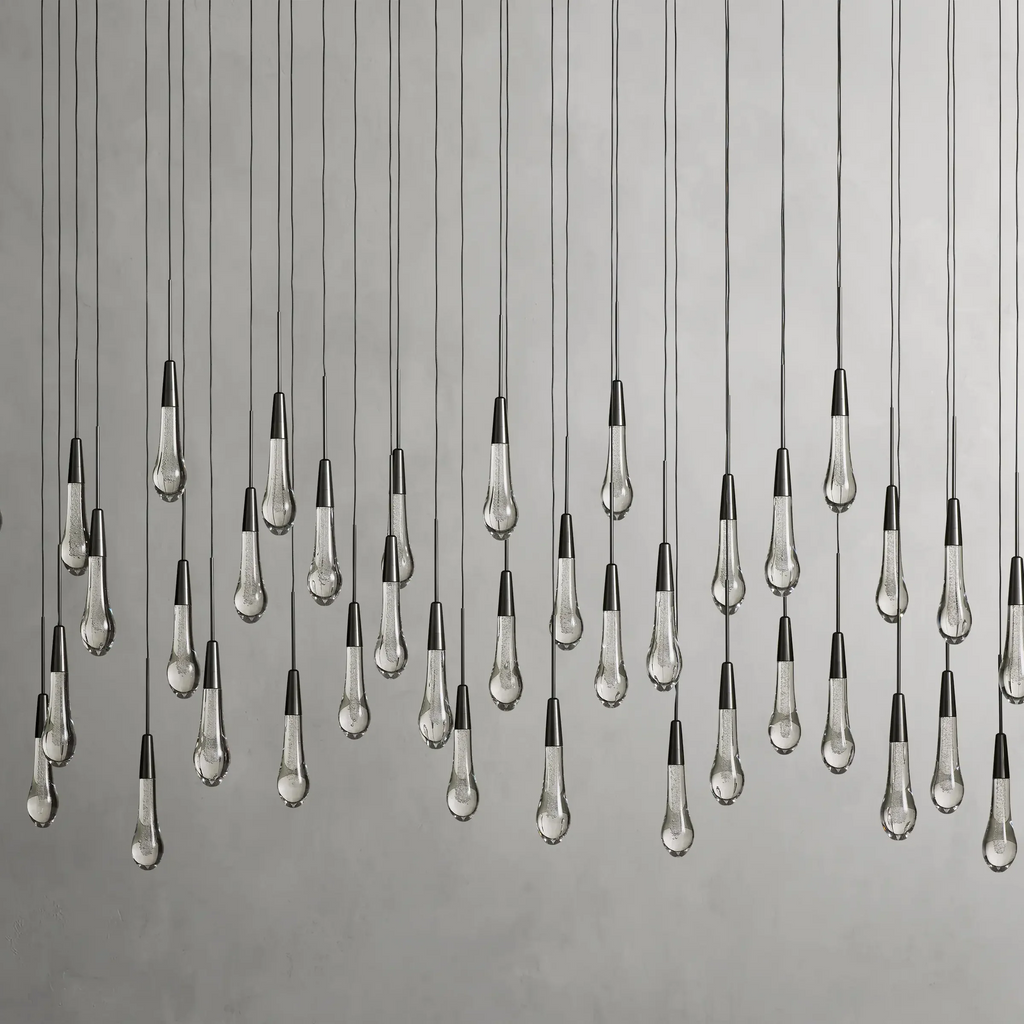 Avelisse Glass Raindrop Linear Chandelier 37" / 50" / 70" / 87" / 120"