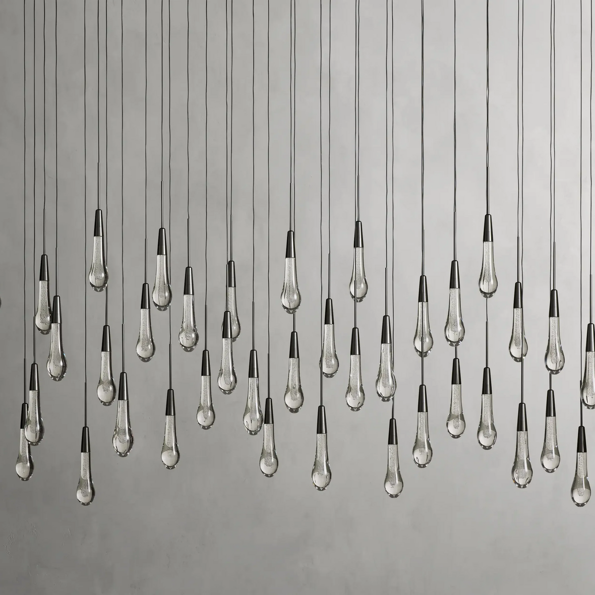 Avelisse Glass Raindrop Linear Chandelier 37" / 50" / 70" / 87" / 120"