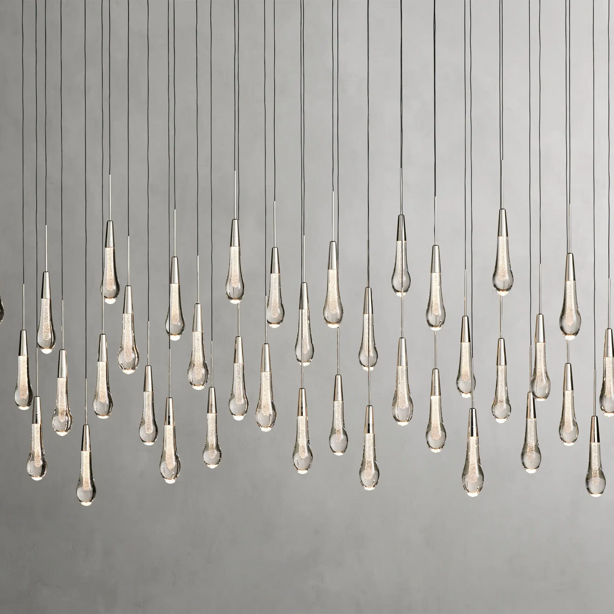 Avelisse Glass Raindrop Linear Chandelier 37" / 50" / 70" / 87" / 120"