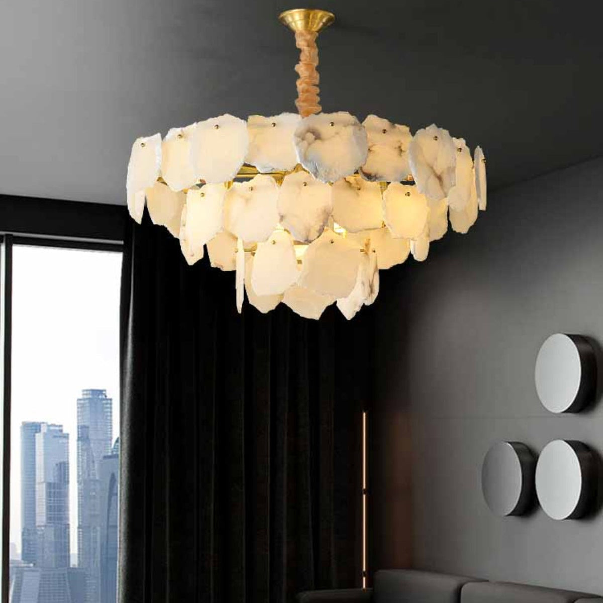 Aurevia Multi-Layer Alabaster Chandelier