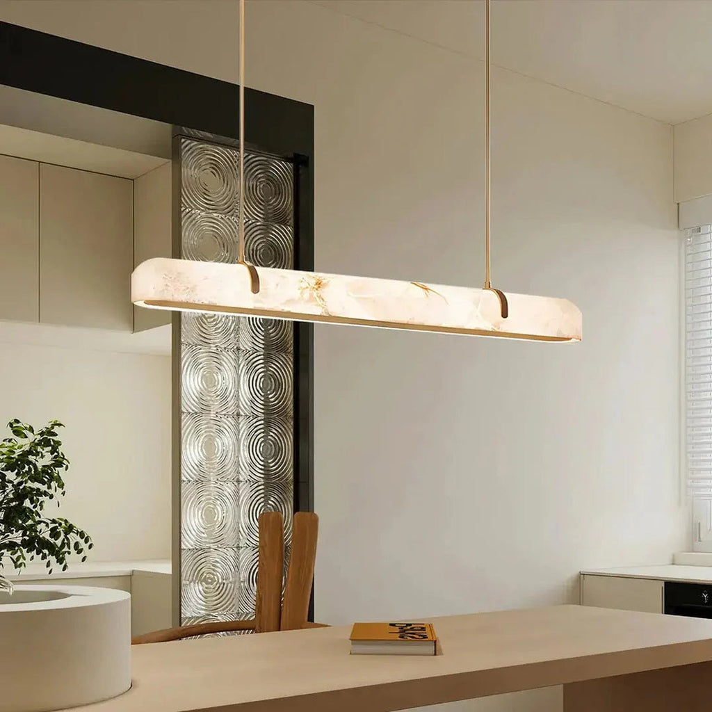 Aurevia Modern Linear Alabaster Chandelier