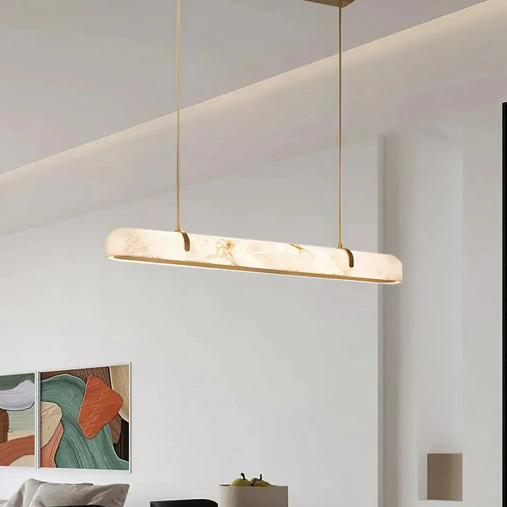 Aurevia Modern Linear Alabaster Chandelier