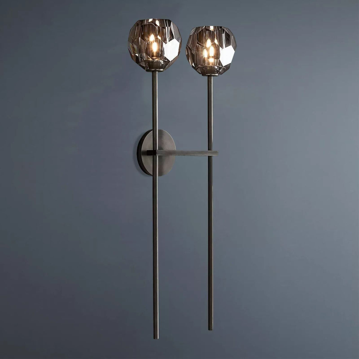 Lumera Clear & Smoke Crystal Wall Sconce
