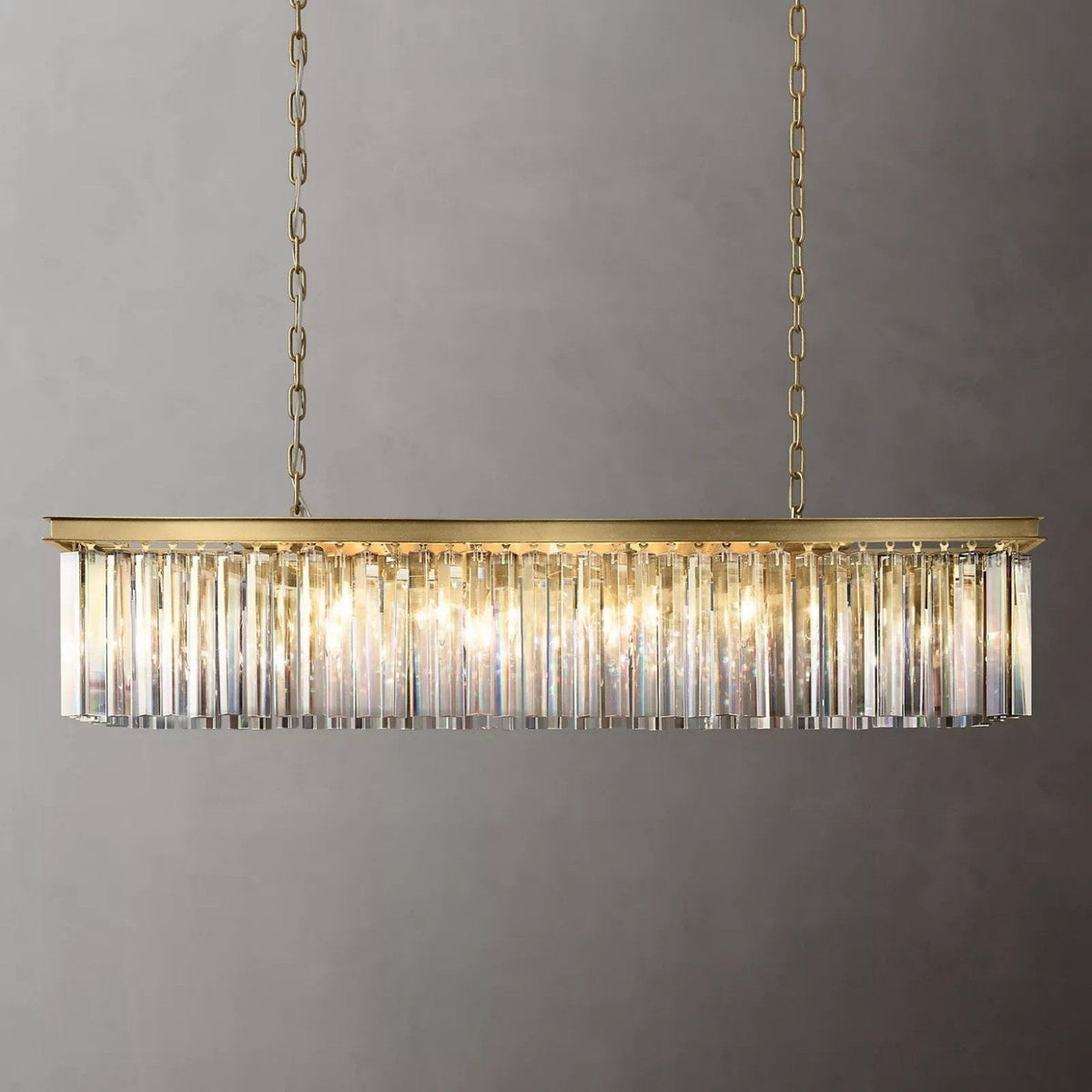 Odessa Black Glass Linear Chandelier
