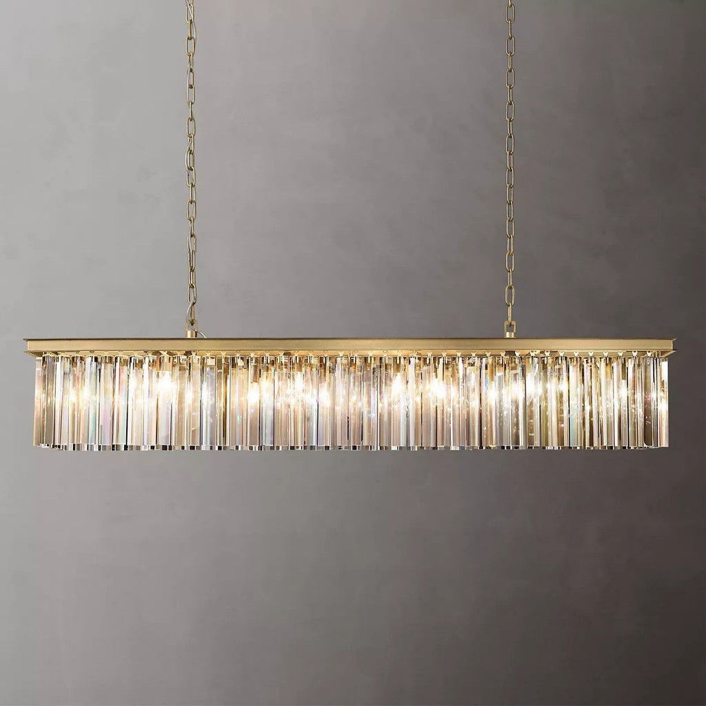 Odessa Black Glass Linear Chandelier