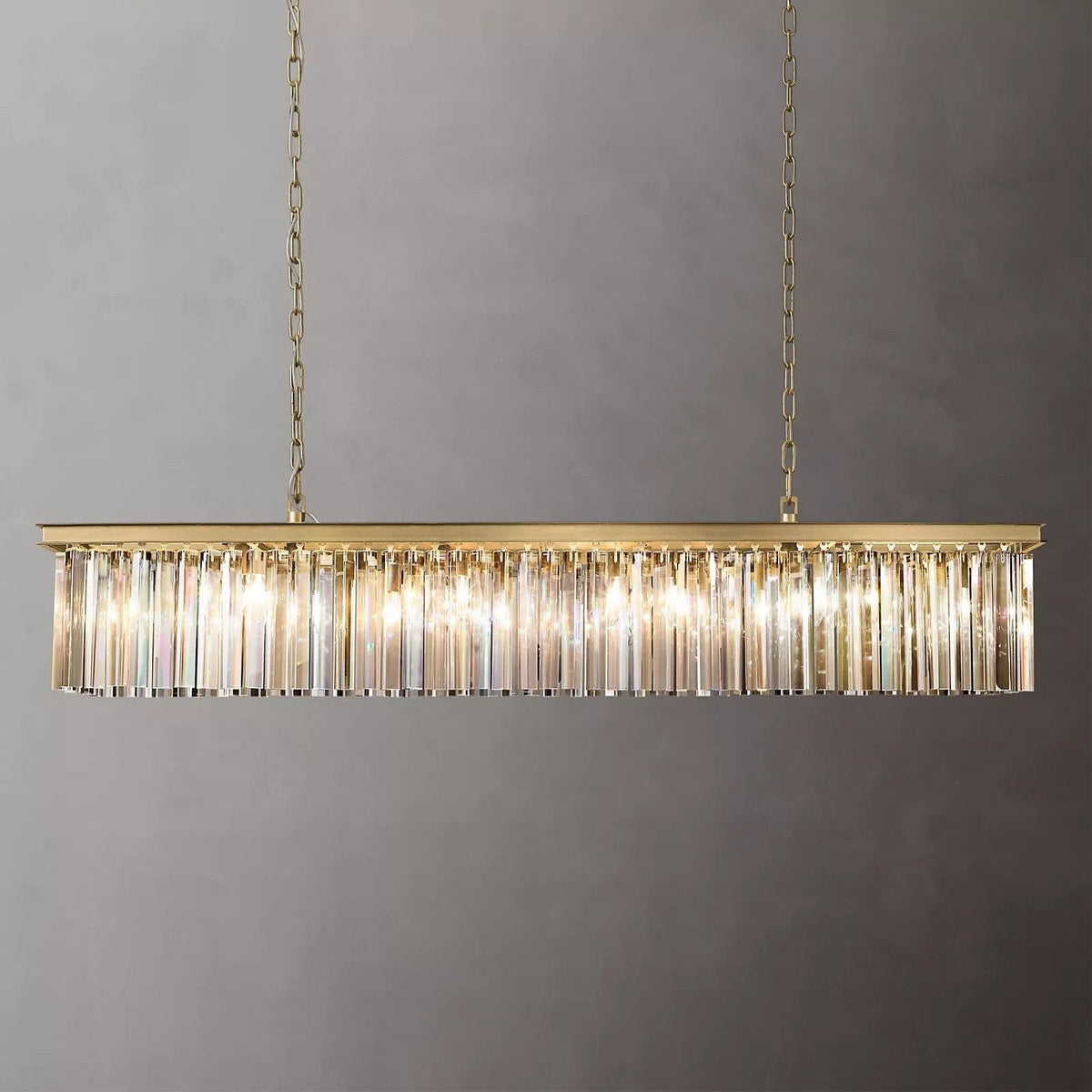 Odessa Black Glass Linear Chandelier