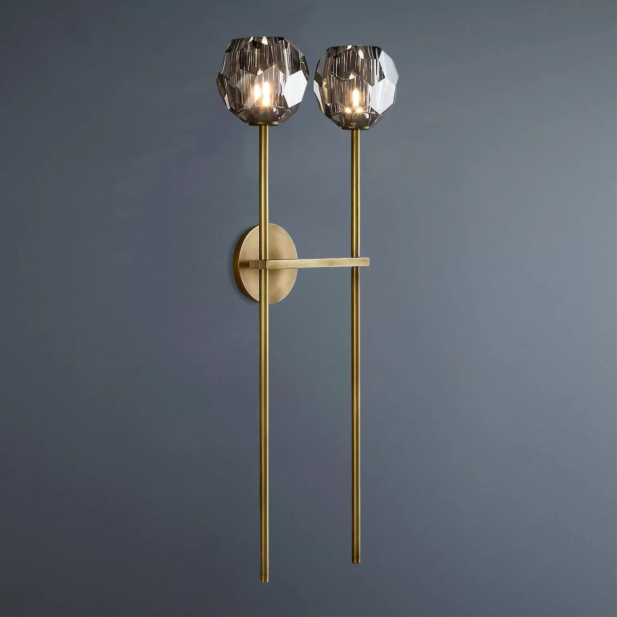 Lumera Clear & Smoke Crystal Wall Sconce