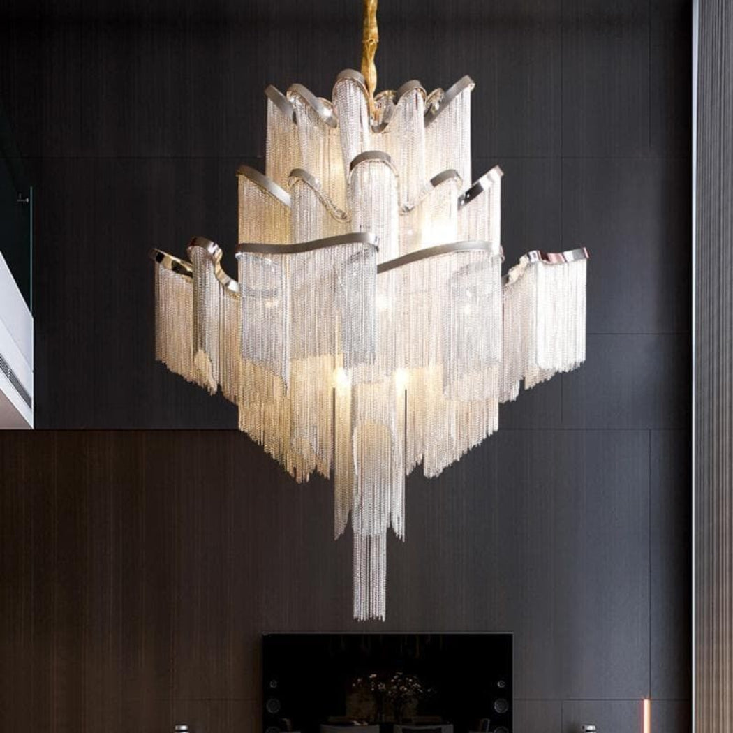 Florielle Flower Chain Tassel Chandelier