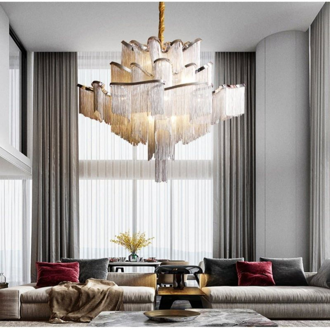 Florielle Flower Chain Tassel Chandelier