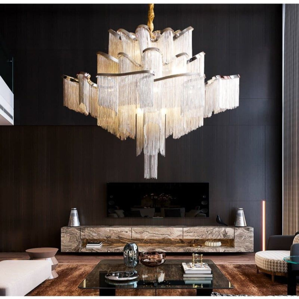 Florielle Flower Chain Tassel Chandelier