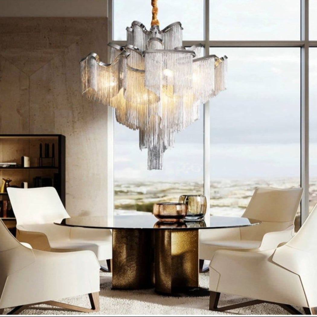 Florielle Flower Chain Tassel Chandelier