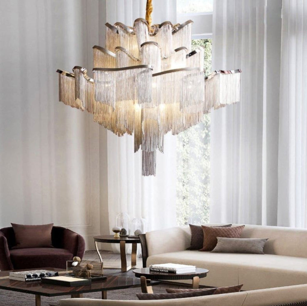 Florielle Flower Chain Tassel Chandelier