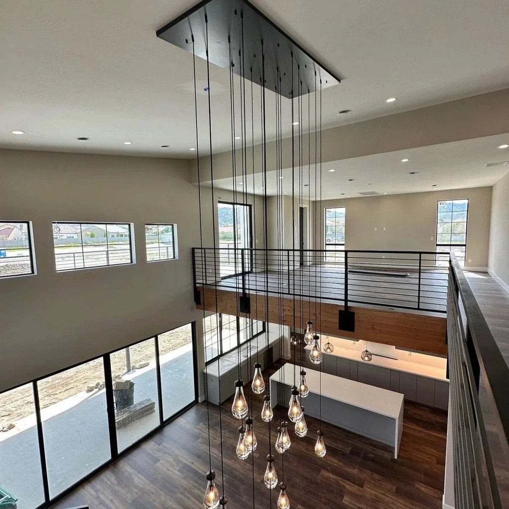 Elara 72″ Linear Hand-Blown Glass Chandelier