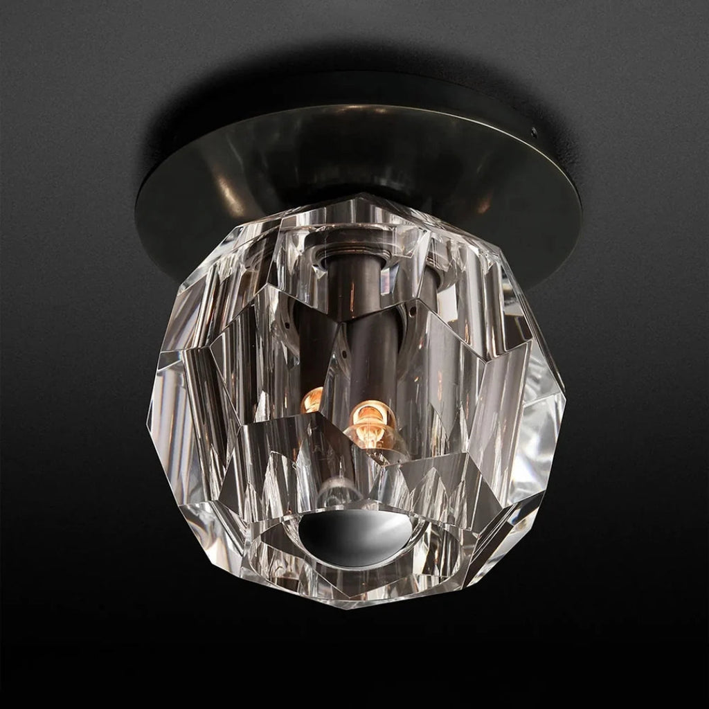 Lumera Smoke Crystal Flush Mount