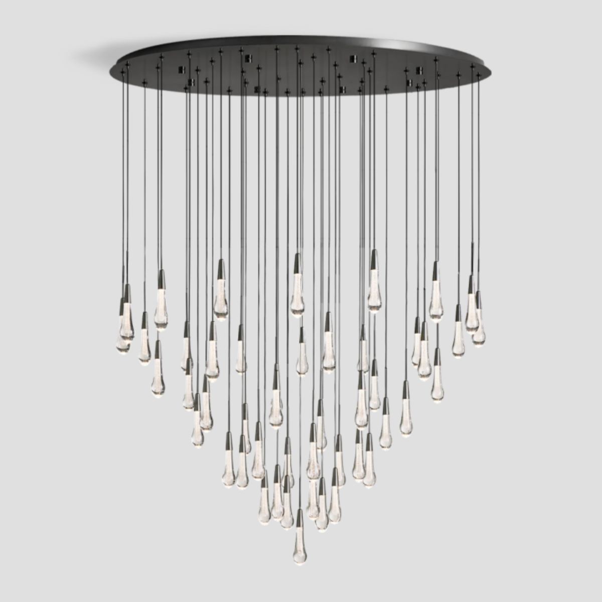 Avelisse Glass Raindrop Round Chandelier 17"/24"/36"/58"