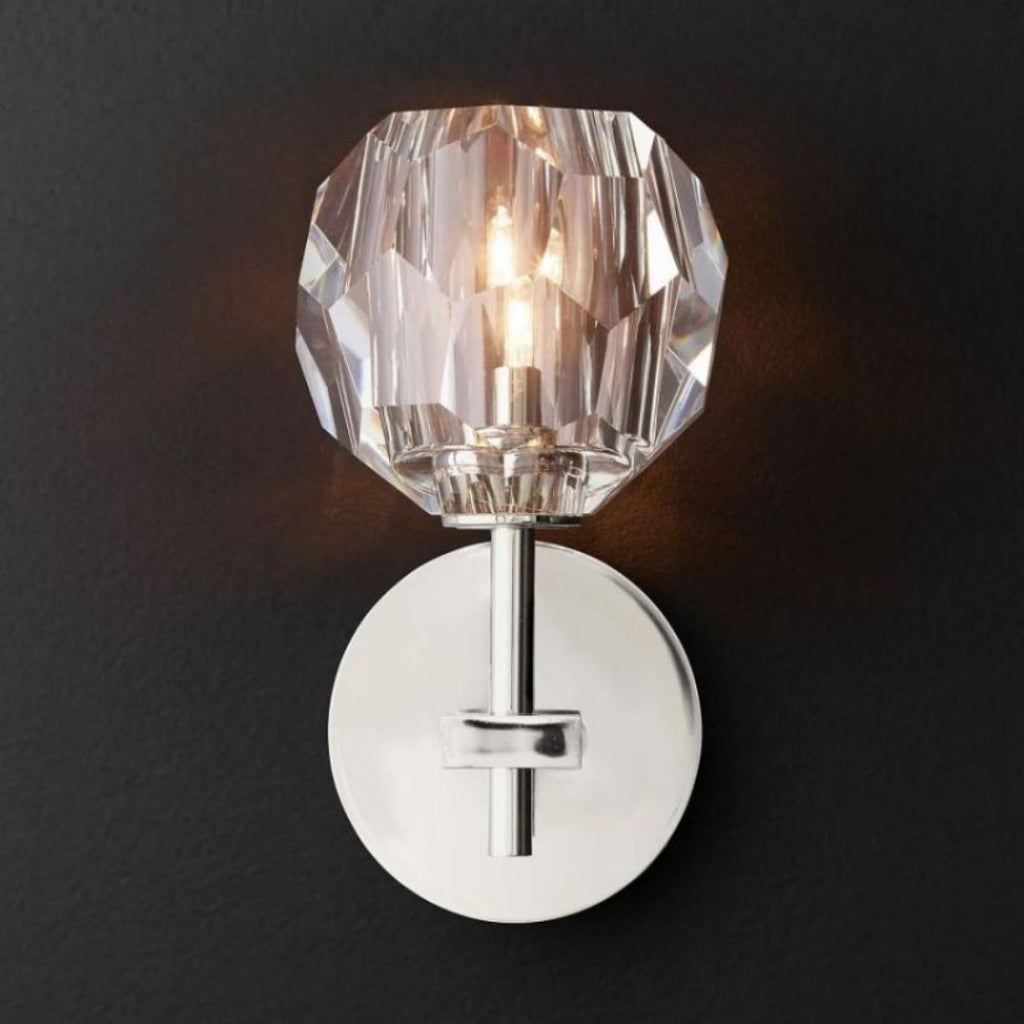 Lumera Clear & Smoke Crystal Wall Sconce