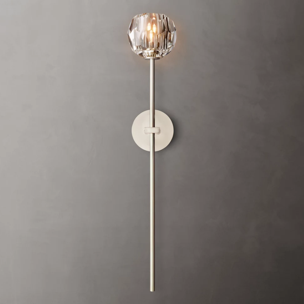 Lumera Clear & Smoke Crystal Wall Sconce