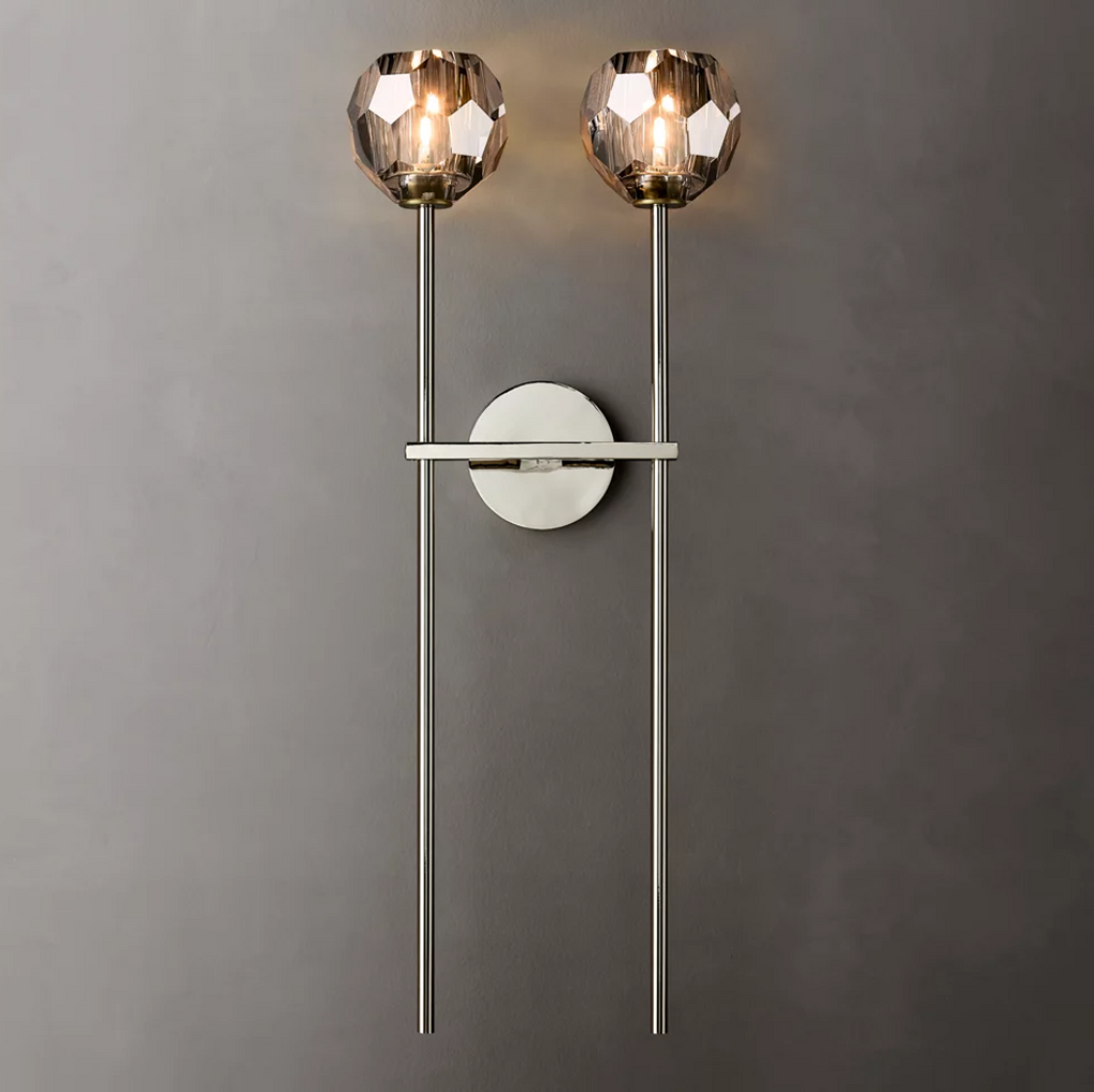 Lumera Clear & Smoke Crystal Wall Sconce