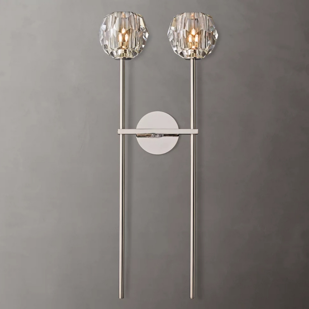 Lumera Clear & Smoke Crystal Wall Sconce