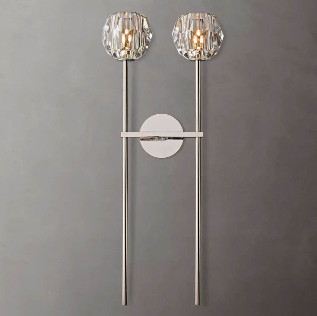 Lumera Clear & Smoke Crystal Wall Sconce