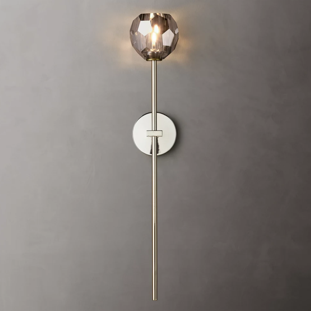 Lumera Clear & Smoke Crystal Wall Sconce