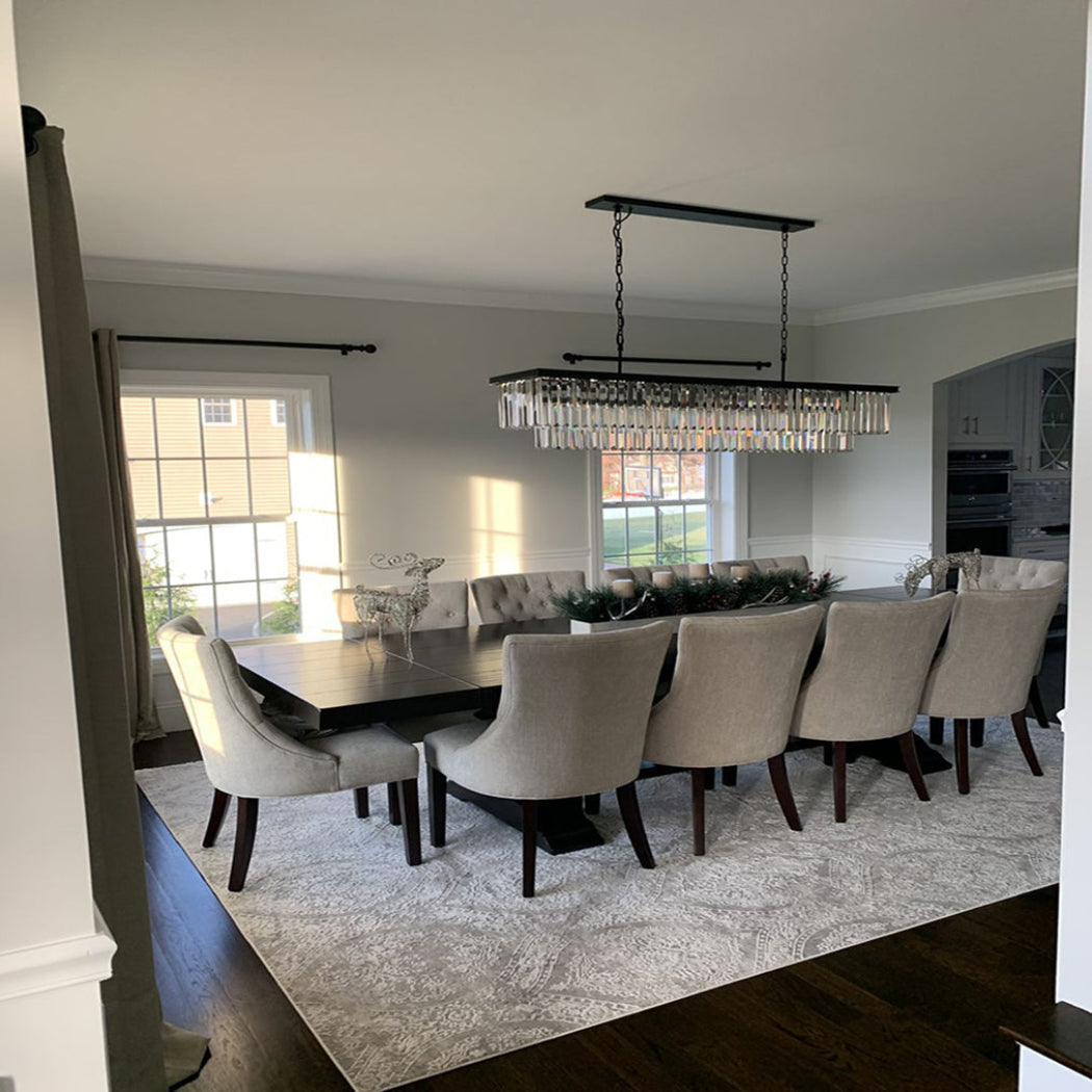Odessa Two-Tier Glass Linear Chandelier
