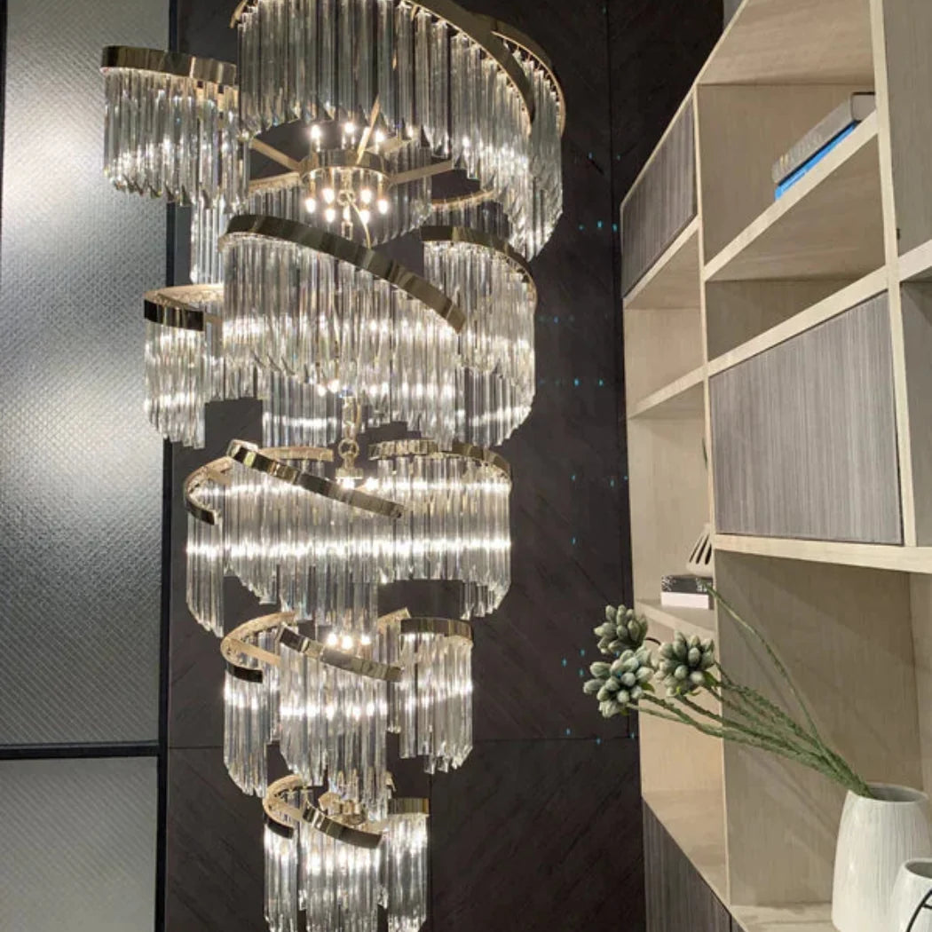 Virelia Multi-Tier Spiral Crystal Chandelier